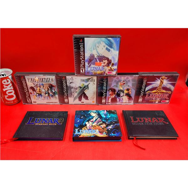 Assorted PlayStation Lunar & Final Fantasy Cases/Manuals (No Games)
