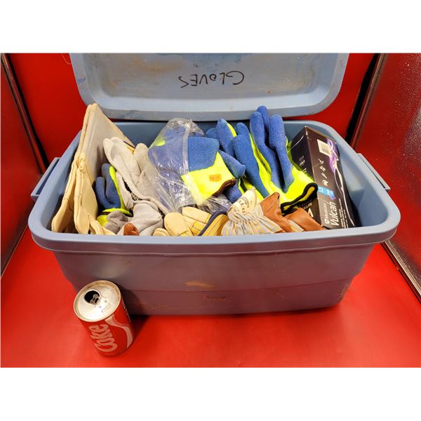Bin of Work & Nitrile Gloves