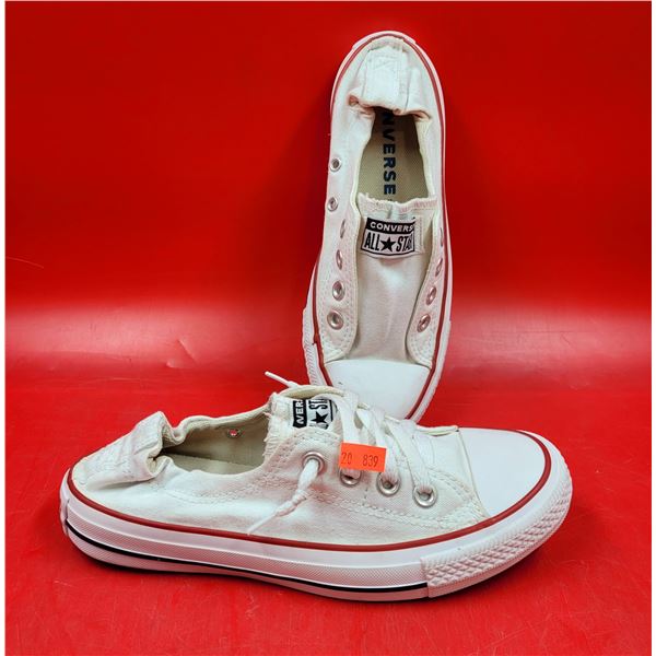 White & Red Converse All Star Shoes