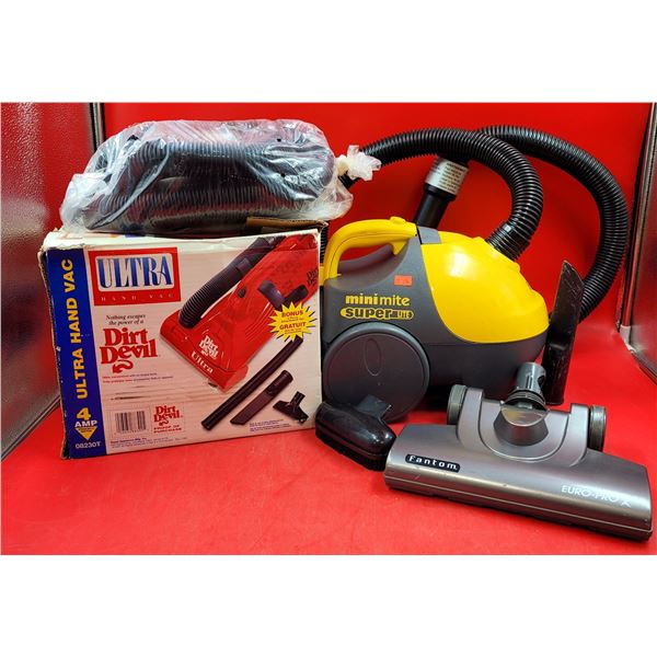 Dirt Devil & Minimite Super Lite Vacuums & Fantom Attachment