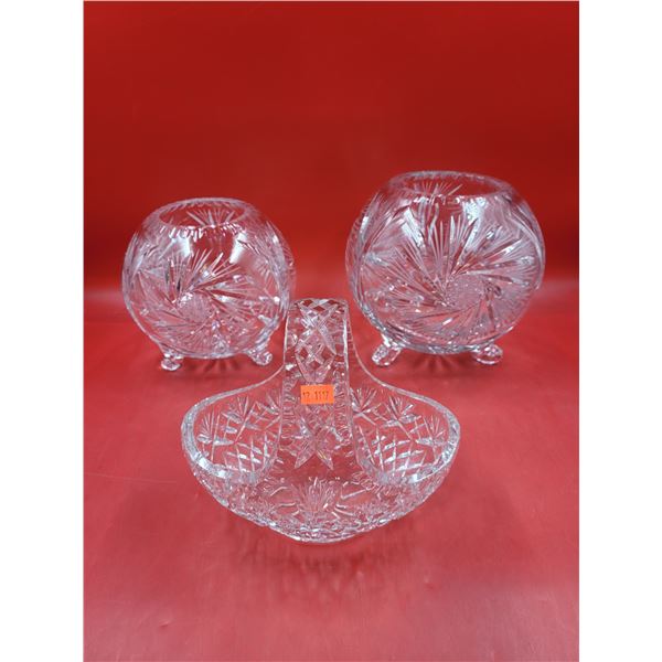 Lot Of VTG Crystal Dishes & Pinwheel