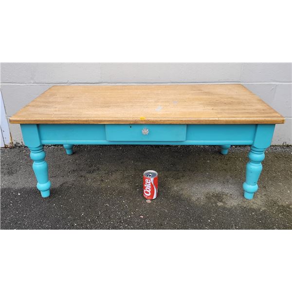 VTG Wooden Painted Coffee Table w/ Drawer