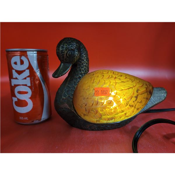 VTG Amber Glass Glass Duck Lamp