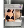 Image 1 : Calvin Klein 2-Pack Lightly Lined Demi Bras, Size 32B, Microfiber