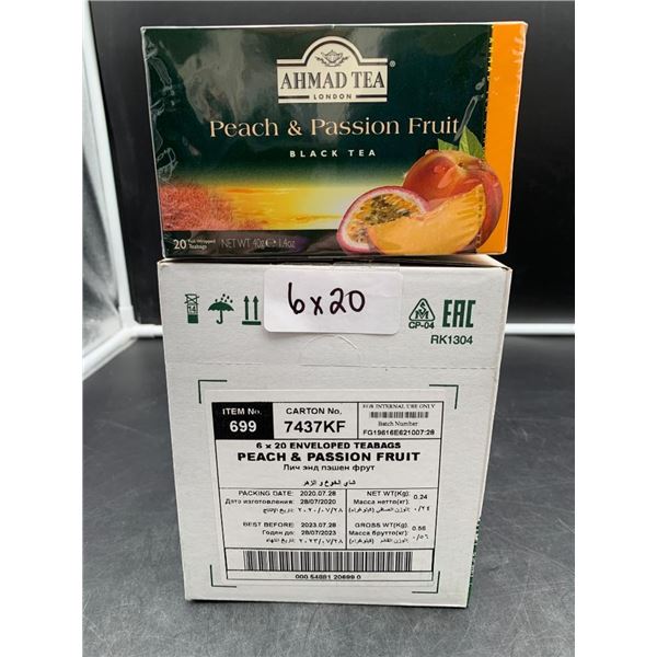 Ahmad Tea Peach & Passion Fruit Black Tea, 6 Packs of 20 Enveloped Tea Bags