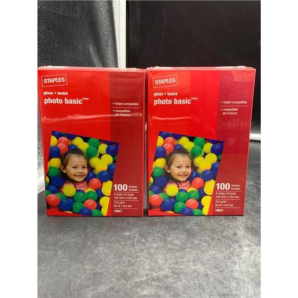 Staples Glossy Photo Basic Paper, 4 in. x 6 in., 100 Sheets