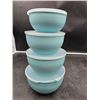 Image 1 : Set of 4 KitchenAid 1.5 Cup (355ml) Storage Bowls with Lids in Blue