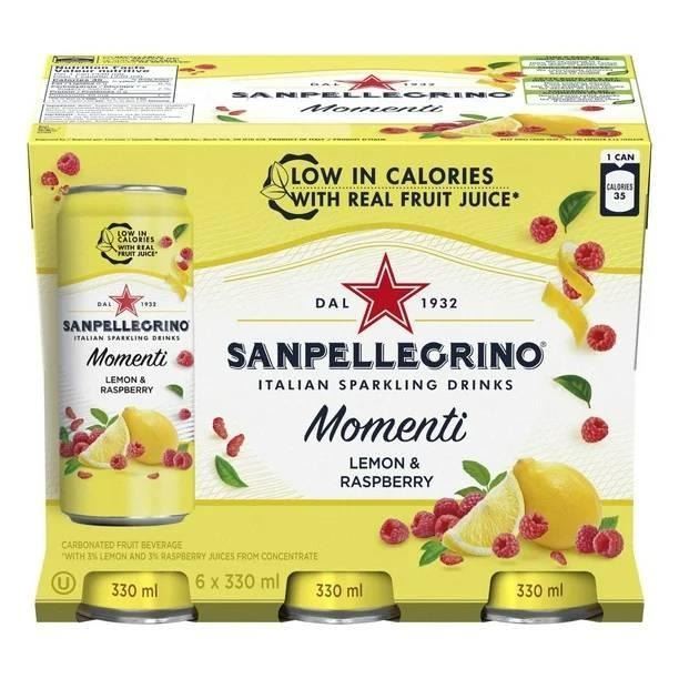 Sanpellegrino Momenti Lemon & Raspberry Italian Sparkling Drinks (6 x ...