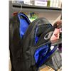 Image 2 : Champion Black Backpack with Blue Interior and Multiple Compartments