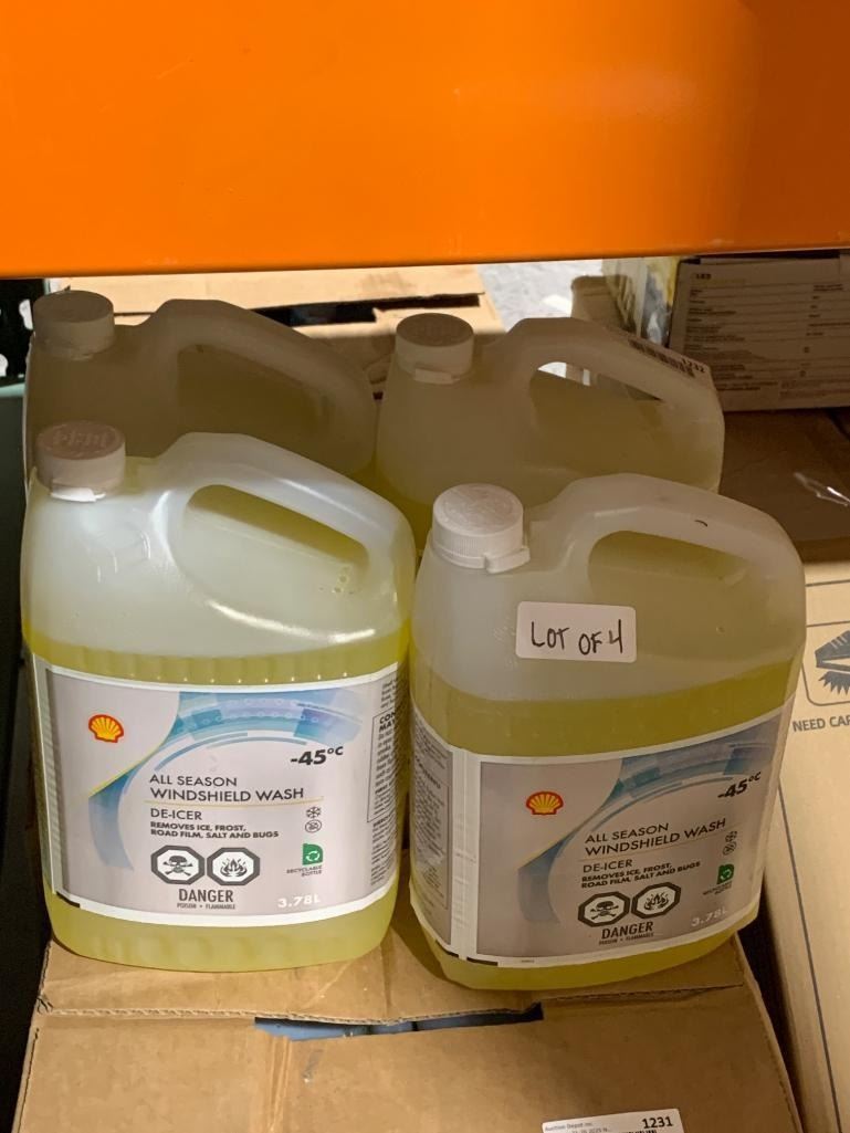 Shell All Season Windshield Wash De-Icer -45C, Lot of 4 (3.78L Each)