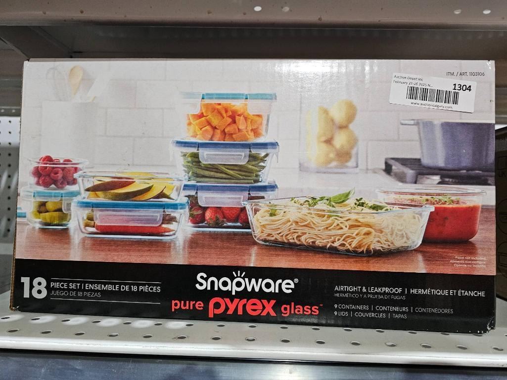 Snapware 18-Piece Pure Pyrex Glass Storage Set with Lids