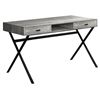 Image 1 : Rectangular Writing Desk With Metal Frame and 2-Drawer Design – Color not the same as shown