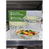 Image 2 : 3-Piece Porcelain Square Bowls Set with Handles