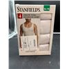 Image 1 : Stanfield’s Men’s 4-Pack XL Athletic Tank Tops, White, 100% Combed Cotton