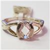 Image 1 : Silver Rose Quartz Ring (~Size 7)(Ring is resizable for $40) (~length 0inches), Suggested Retail Val