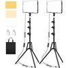 Image 1 : Unicupo 2-Pack LED Video Light With 61.9-Inch Tripod Stand