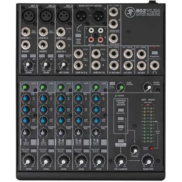 Mackie 802VLZ4 8-Channel Ultra-Compact Mixer with Effects