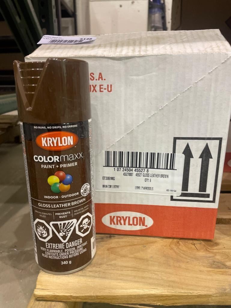 Krylon ColorMaxx Gloss Leather Brown Paint And Primer Aerosol 6 X 340g krylon-colormaxx-gloss-leather-brown-paint-and-primer-aerosol-6-x-340g