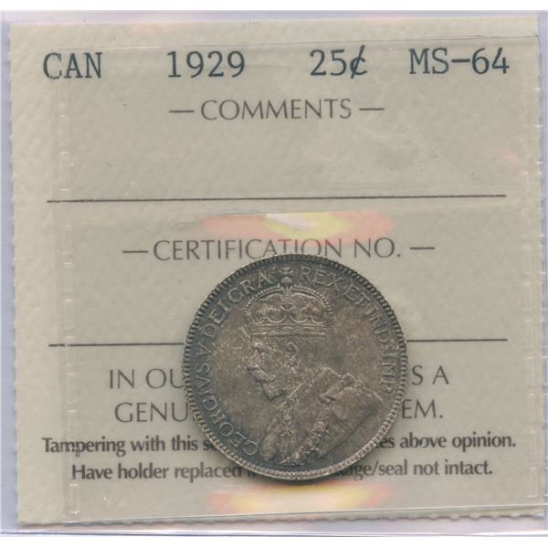 1929 Twenty-Five Cents