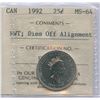 Image 1 : 1992 Twenty-Five Cents - NWT; Dies off Alignment