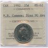 Image 1 : 1992 Twenty-Five Cents - NB; 90 Degree Dies