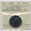 Image 1 : 2000 Twenty-Five Cents - Harmony Rotated Dies