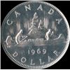 Image 2 : 1969 Canadian Silver $1 Error - Off-Metal Strike