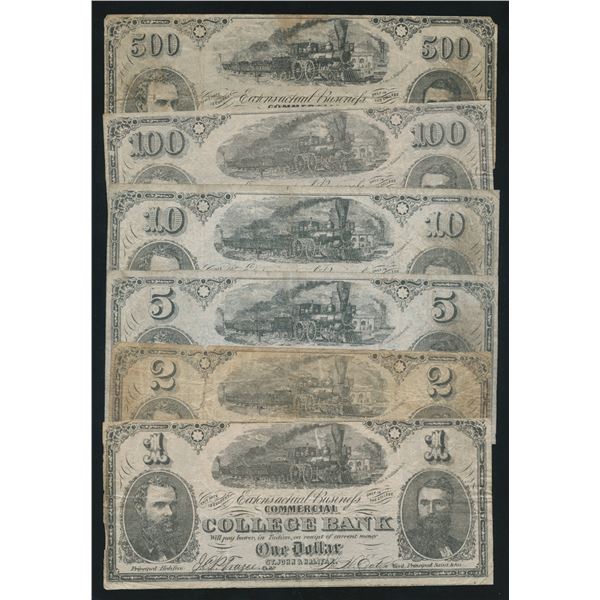 Commercial College Bank, Saint John, New Brunswick - Lot of 6