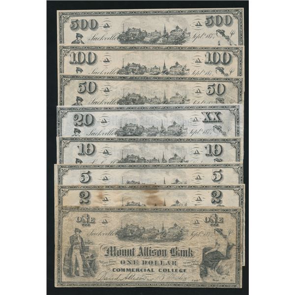 Mount Allison Bank Commercial College, New Brunswick - Set of 8