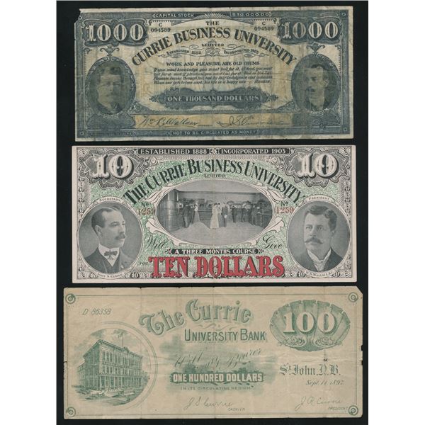 Currie Business College†- Lot of 3