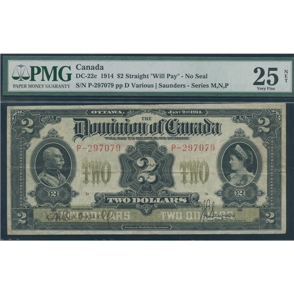 Dominion of Canada $2, 1914