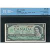 Image 1 : Bank of Canada $1, 1967 - Pre-Print Crease