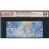 Image 1 : Bank of Canada $5, 2002 - Ink Smear