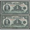 Image 1 : Bank of Canada $1, 1935 - Consecutive Pair