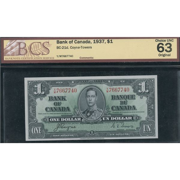 Bank of Canada $1, 1937
