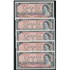 Image 1 : Bank of Canada $2, 1954 - Lot of 5
