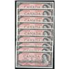 Image 1 : Bank of Canada $2, 1954 - Lot of 9 Replacements