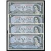 Image 1 : Bank of Canada $5, 1954 - Lot of 4 Consecutive Replacements