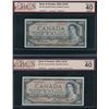 Image 1 : Bank of Canada $100, 1954 - Lot of 2