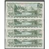 Image 2 : Bank of Canada $20, 1969 - Lot of 4 Consecutive Replacements