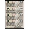 Image 2 : Bank of Canada $100, 1988 - Lot of 4 Consecutive