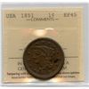 Image 1 : 1851 USA Penny