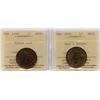 Image 1 : 1896 & 1899 One Cent - ICCS Graded Lot of 2
