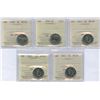 Image 2 : Canada Five Cents - ICCS Graded Lot of 14