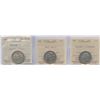 Image 1 : 1870, 1872H & 1874H Twenty-Five Cents - ICCS Graded Lot of 3