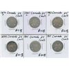 Image 1 : 1874H - 1917 Twenty-Five Cents - Lot of 6