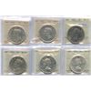Image 1 : Canadian Silver Dollars - ICCS Graded Lot of 6