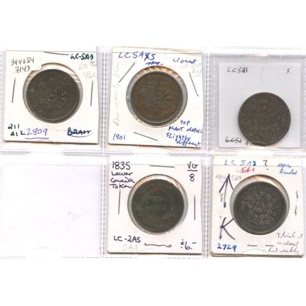 Lower Canada Token Lot of 5