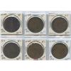 Image 1 : Br. 522 and 529.  Lot of six Habitant halfpennies.