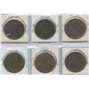 Image 2 : Br. 522 and 529.  Lot of six Habitant halfpennies.
